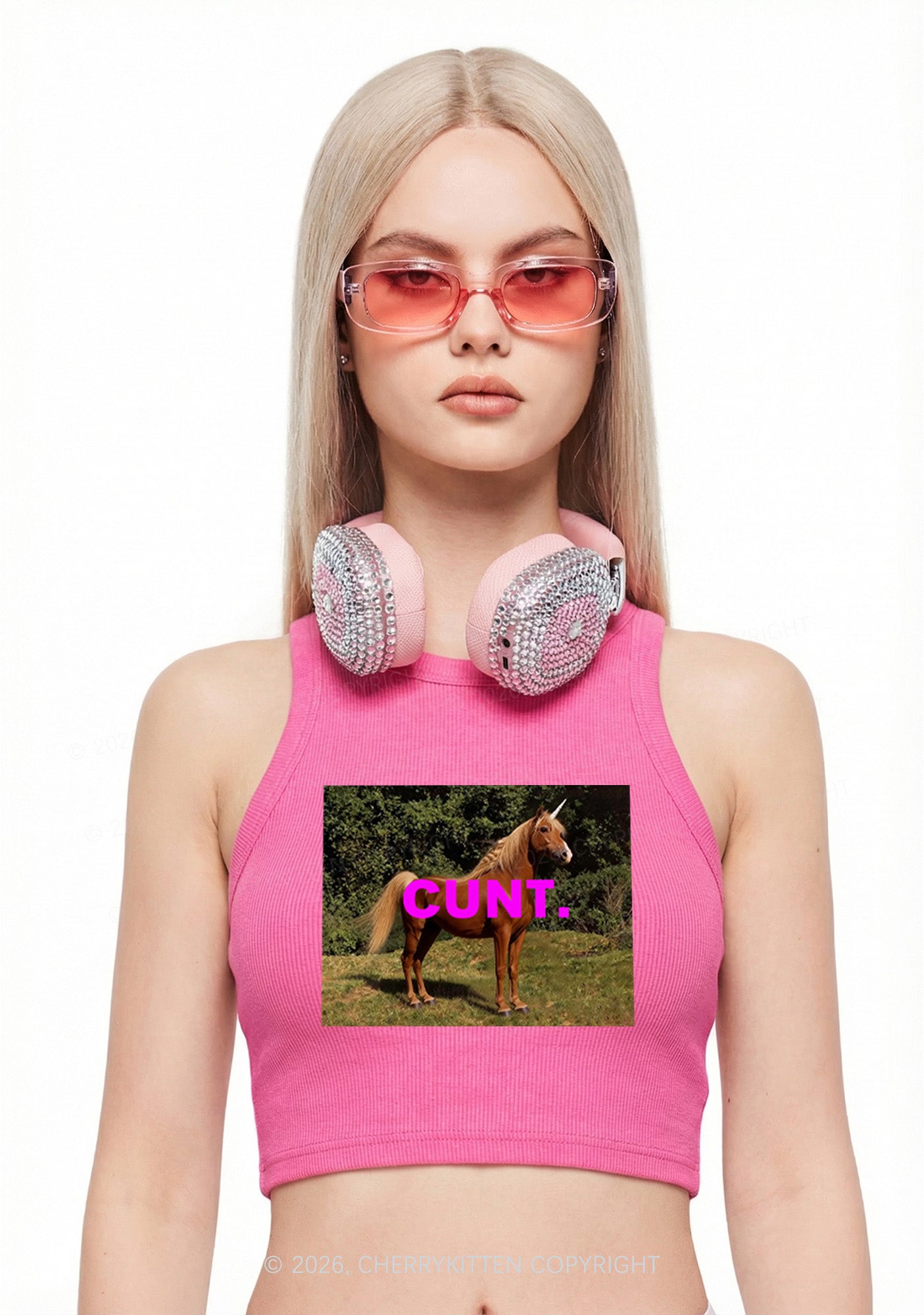Custom Photo Cxxt Y2K Crop Tank Top Cherrykitten