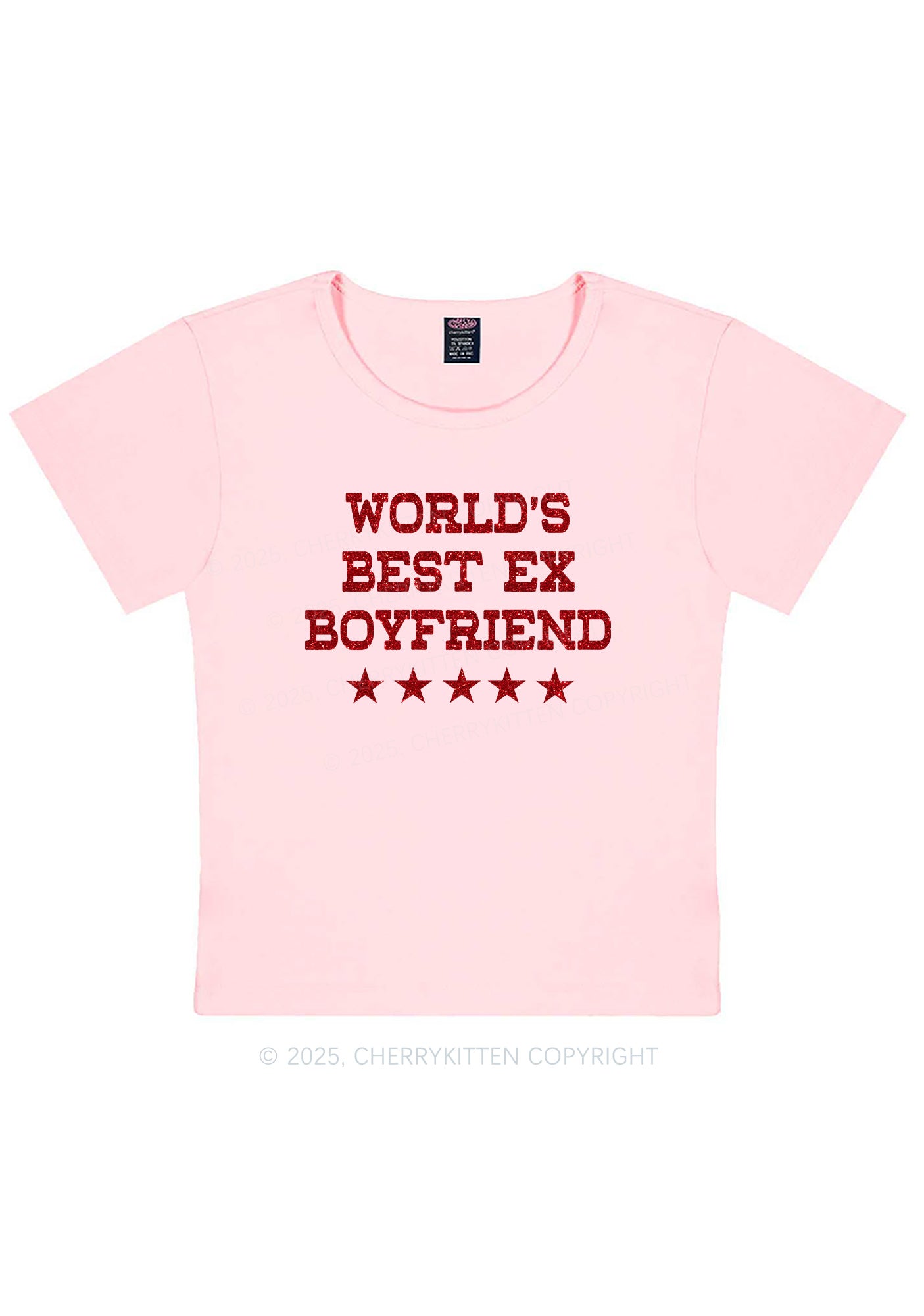 Glitter Best Ex Boyfriend Y2K Baby Tee Cherrykitten