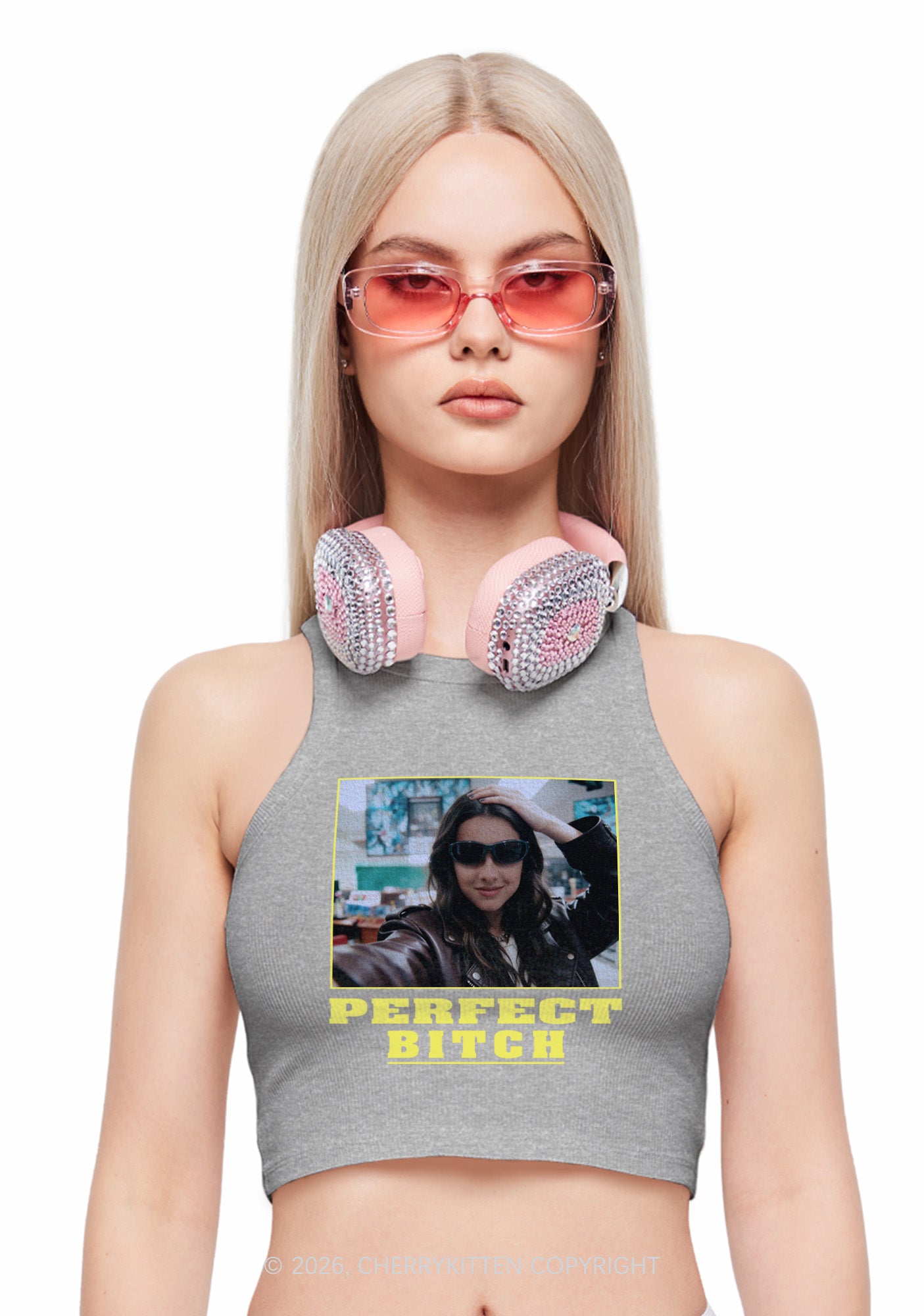 Custom Perfect Bxxch Y2K Crop Tank Top Cherrykitten