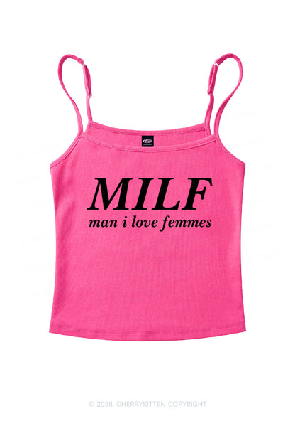 Man I Love Femme Pride Y2K Spaghetti Strap Cami Cherrykitten