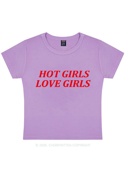 Hot Girls Love Girls Pride Y2K Baby Tee Cherrykitten