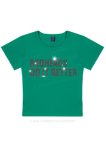 Rhinestone Redheads Do It Better Y2K Baby Tee Cherrykitten
