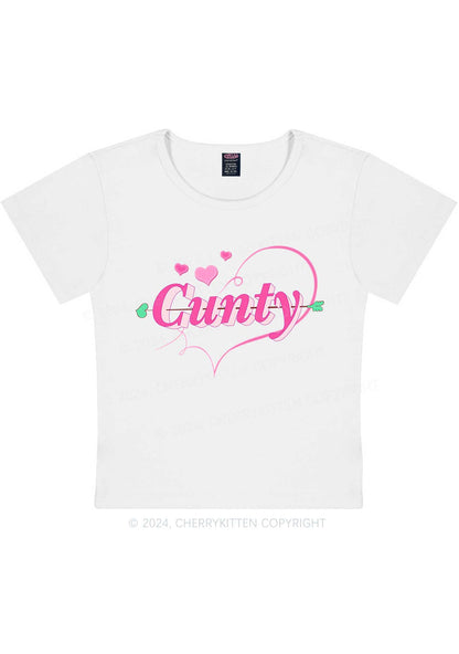 Cunty Pink Heart Y2K Valentine's Day Baby Tee Cherrykitten