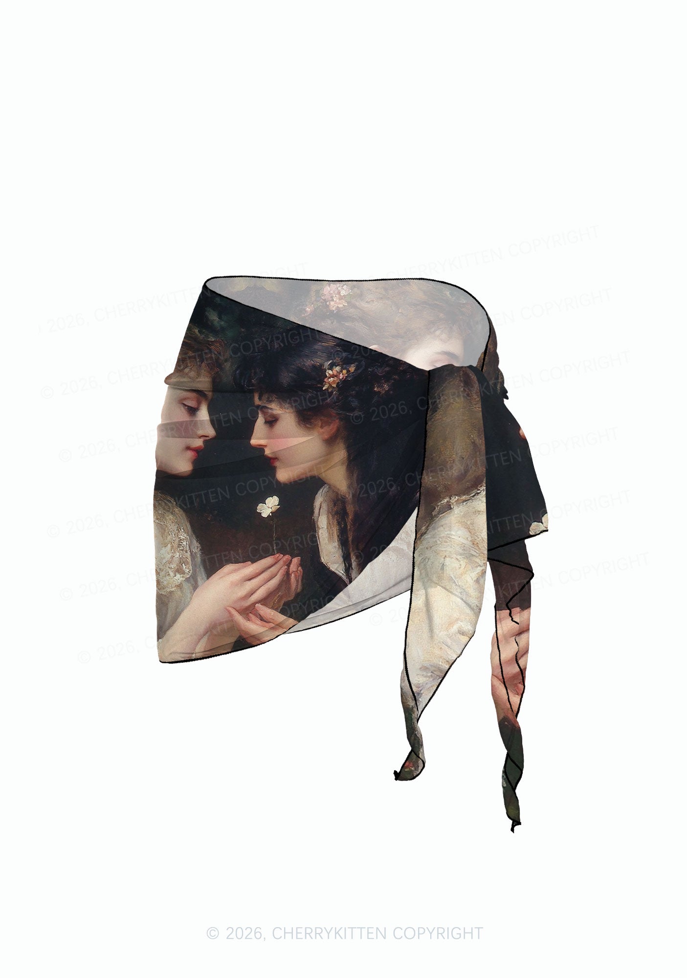 Victorian Sapphic Pride Y2K Print Bikini Set Cherrykitten