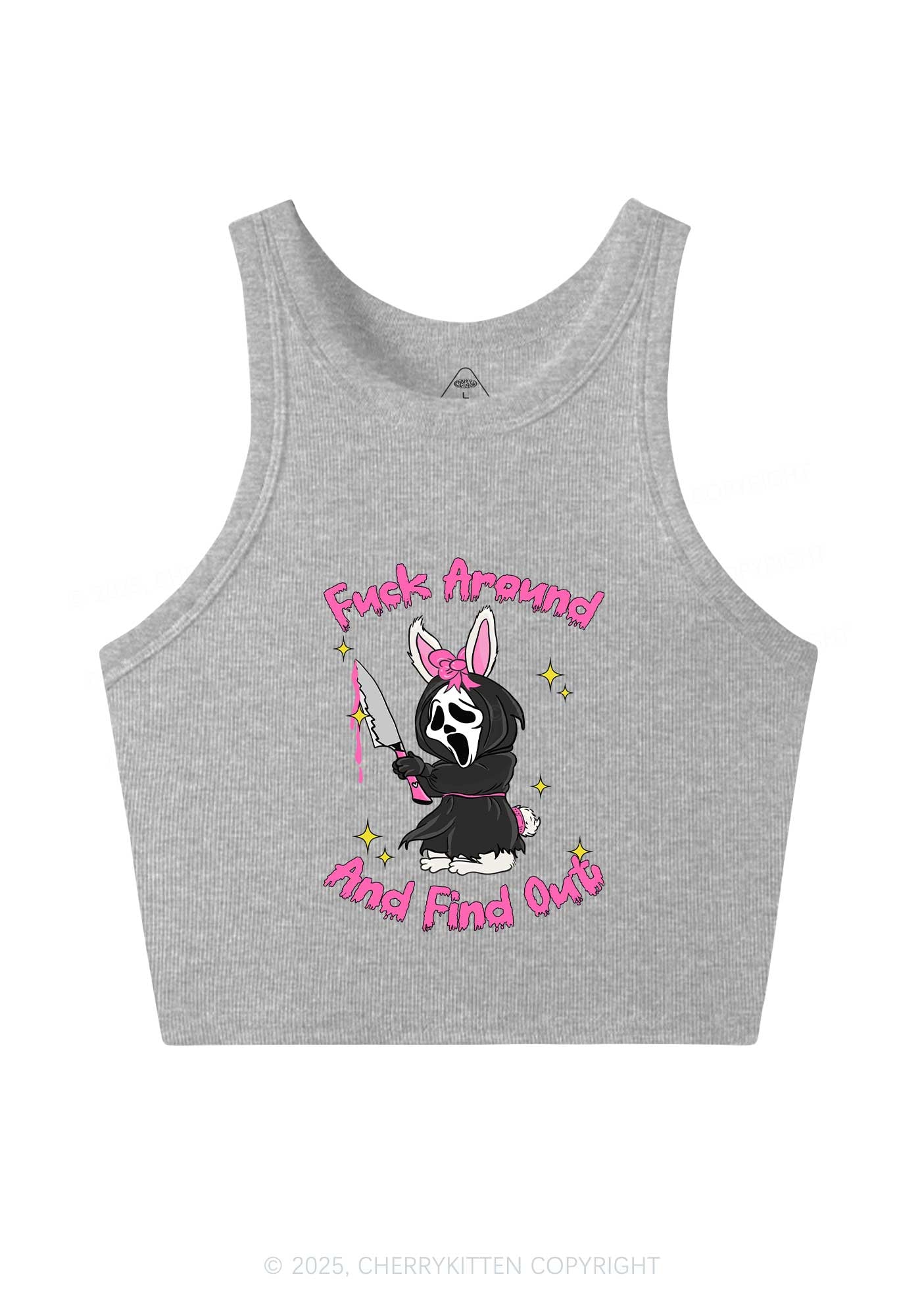 Halloween Fxxk Around Find Out Y2K Crop Tank Top Cherrykitten