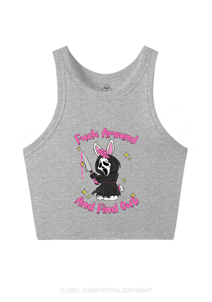 Halloween Fxxk Around Find Out Y2K Crop Tank Top Cherrykitten
