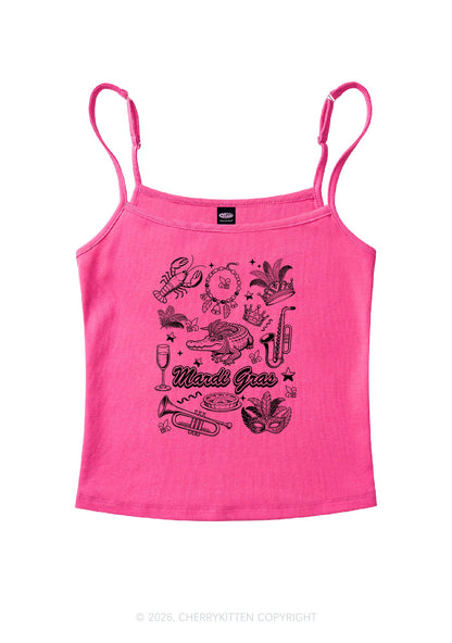 Mardi Gras Symbols Y2K Spaghetti Strap Cami Cherrykitten