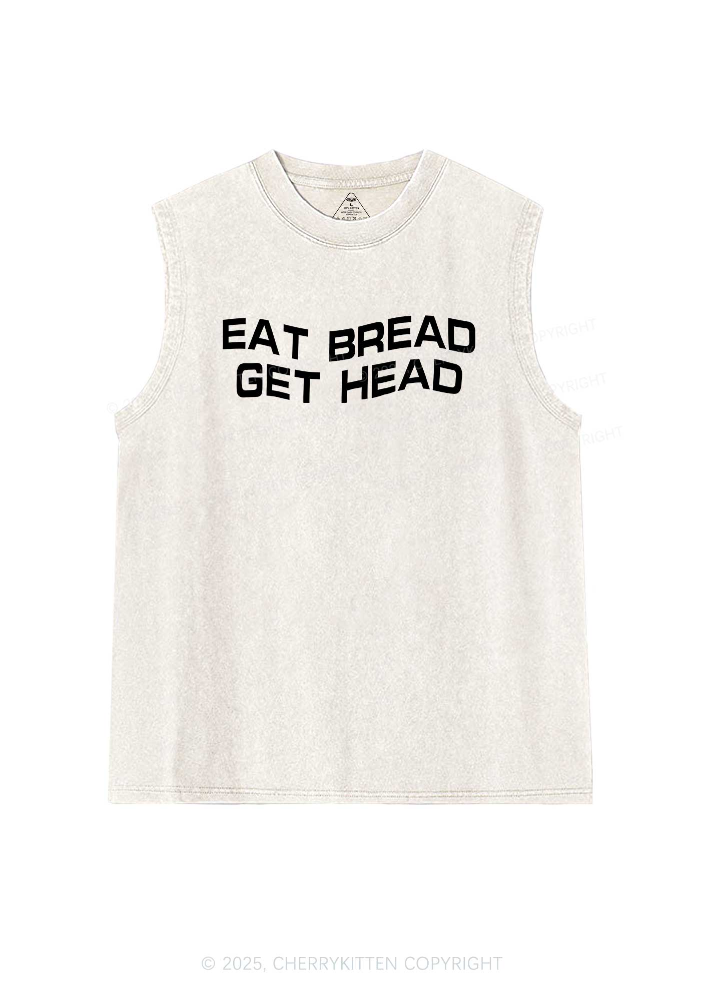 Eat Bread Get Head Y2K Washed Muscle Tank Cherrykitten