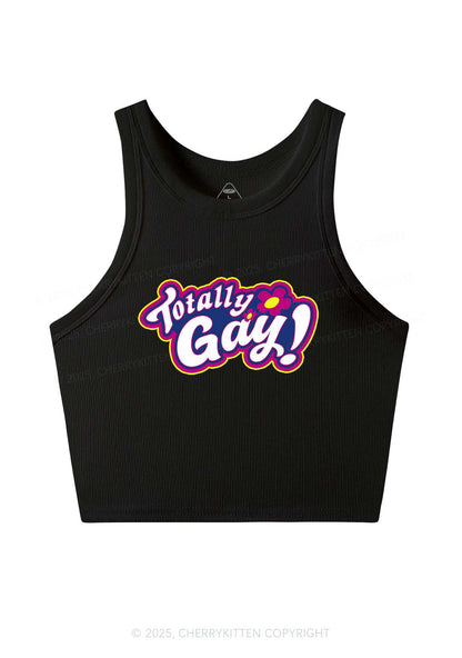 Totally Gay Pride Y2K Crop Tank Top Cherrykitten