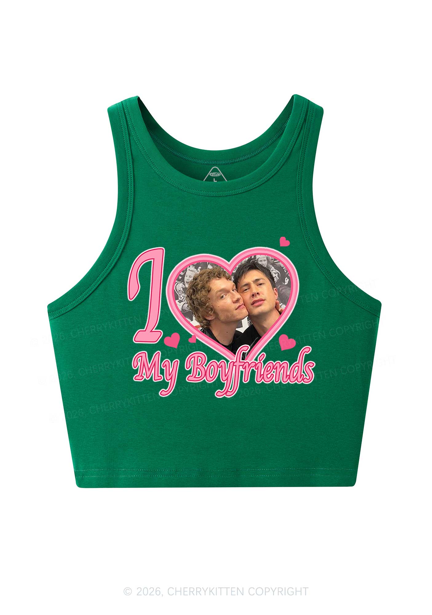I Love My Boyfriends HR Y2K Crop Tank Top Cherrykitten