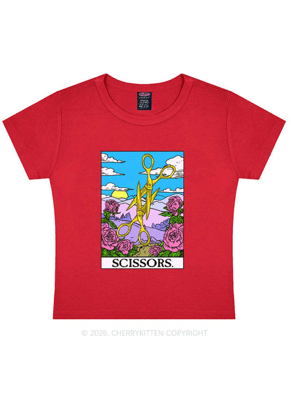 Yellow Scissors Pride Y2K Baby Tee Cherrykitten