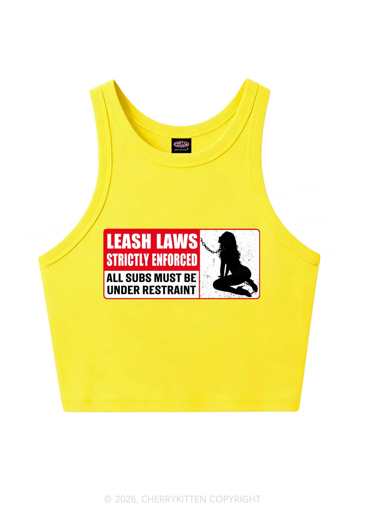 Leash Laws Strictly Enforced Y2K Crop Tank Top Cherrykitten