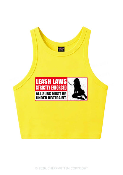 Leash Laws Strictly Enforced Y2K Crop Tank Top Cherrykitten