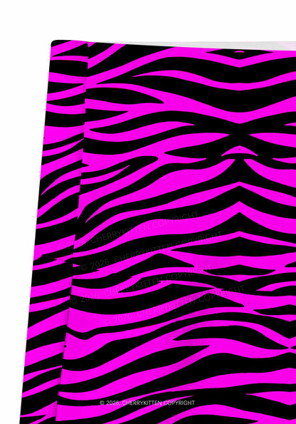 Pink Zebra Y2K Print Gym Shorts Cherrykitten