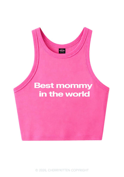 Best Mommy In The World Y2K Crop Tank Top Cherrykitten