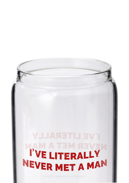 Never Met A Man Pride Y2K Printed Glass Cup Cherrykitten