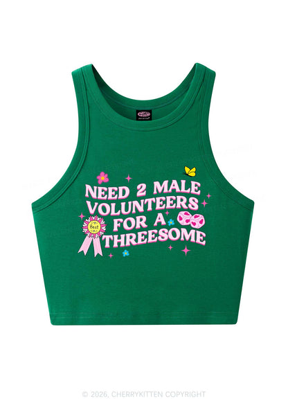 Two Male Volunteers For Threesome Y2K Crop Tank Top Cherrykitten