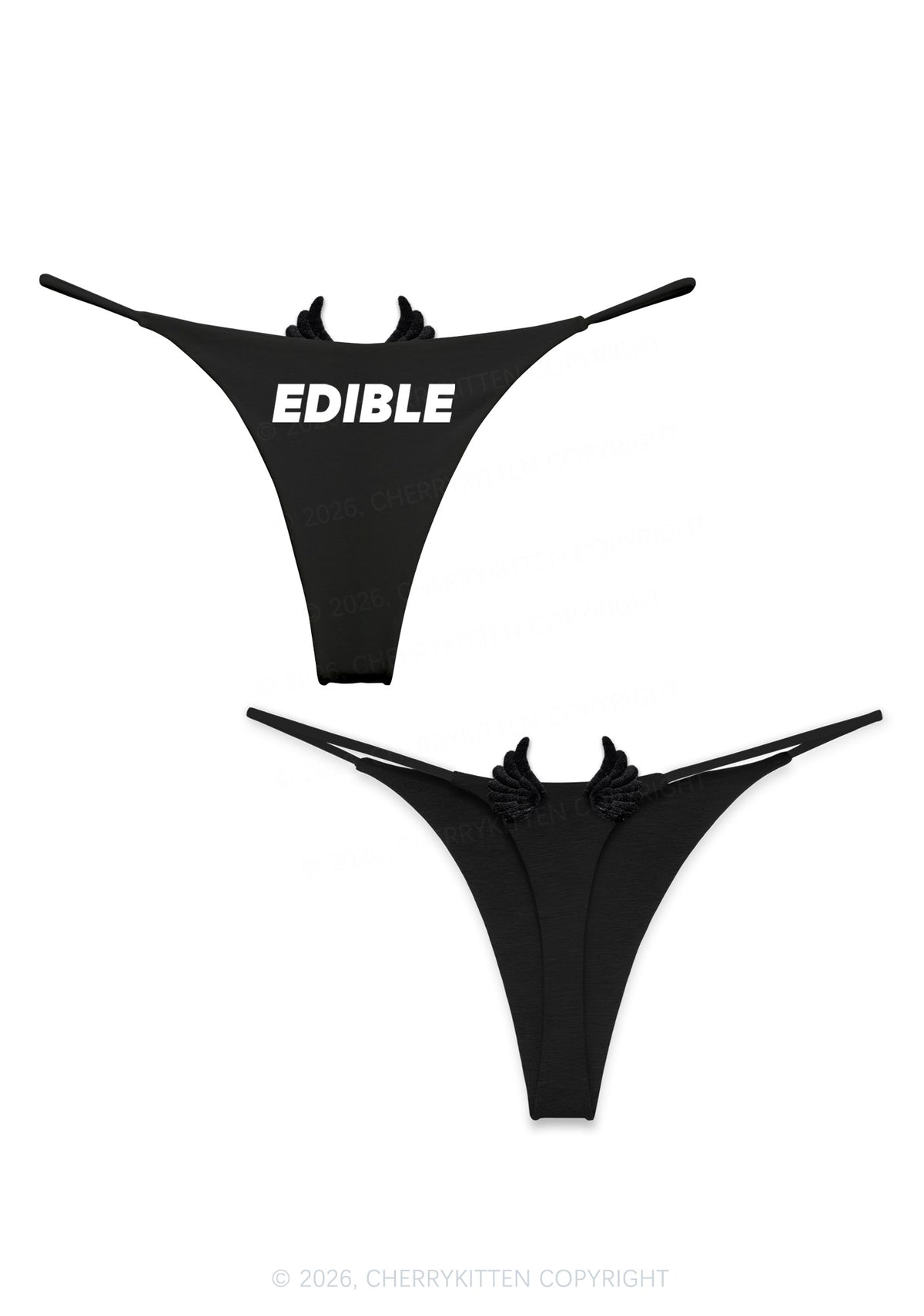 Edible Y2K Goth Angel Wings Bikini String Thong Cherrykitten