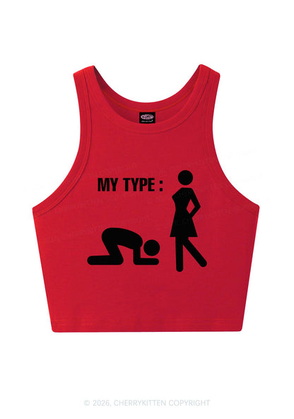 My Type Kneeling Male Y2K Crop Tank Top Cherrykitten