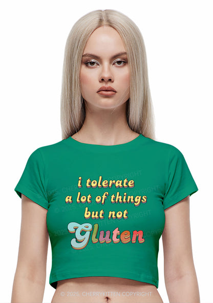 Tolerate Gluten Y2K Baby Tee Cherrykitten