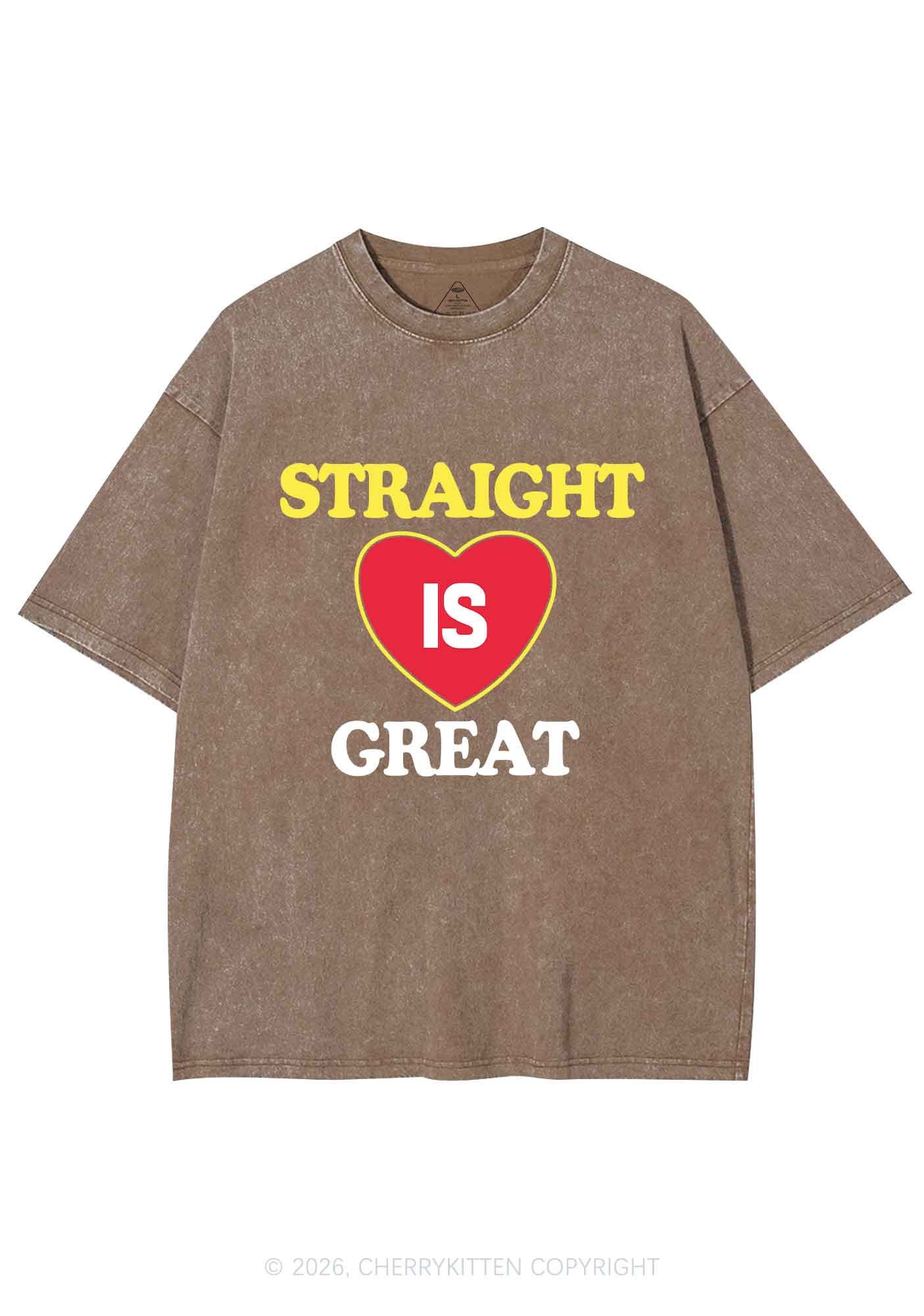Straight Is Great Pride Y2K Shirts Washed Tee Cherrykitten