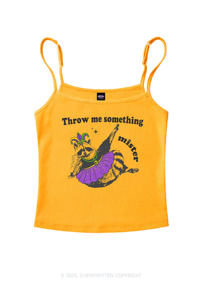 Throw Me Something Mister Raccoon Y2K Spaghetti Strap Cami Cherrykitten