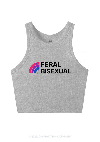 Feral Bisexual Pride Y2K Crop Tank Top Cherrykitten