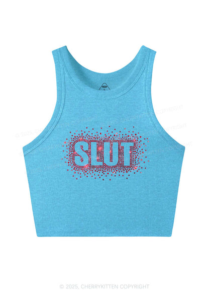 Rhinestone Special Slxt Y2K Crop Tank Top Cherrykitten