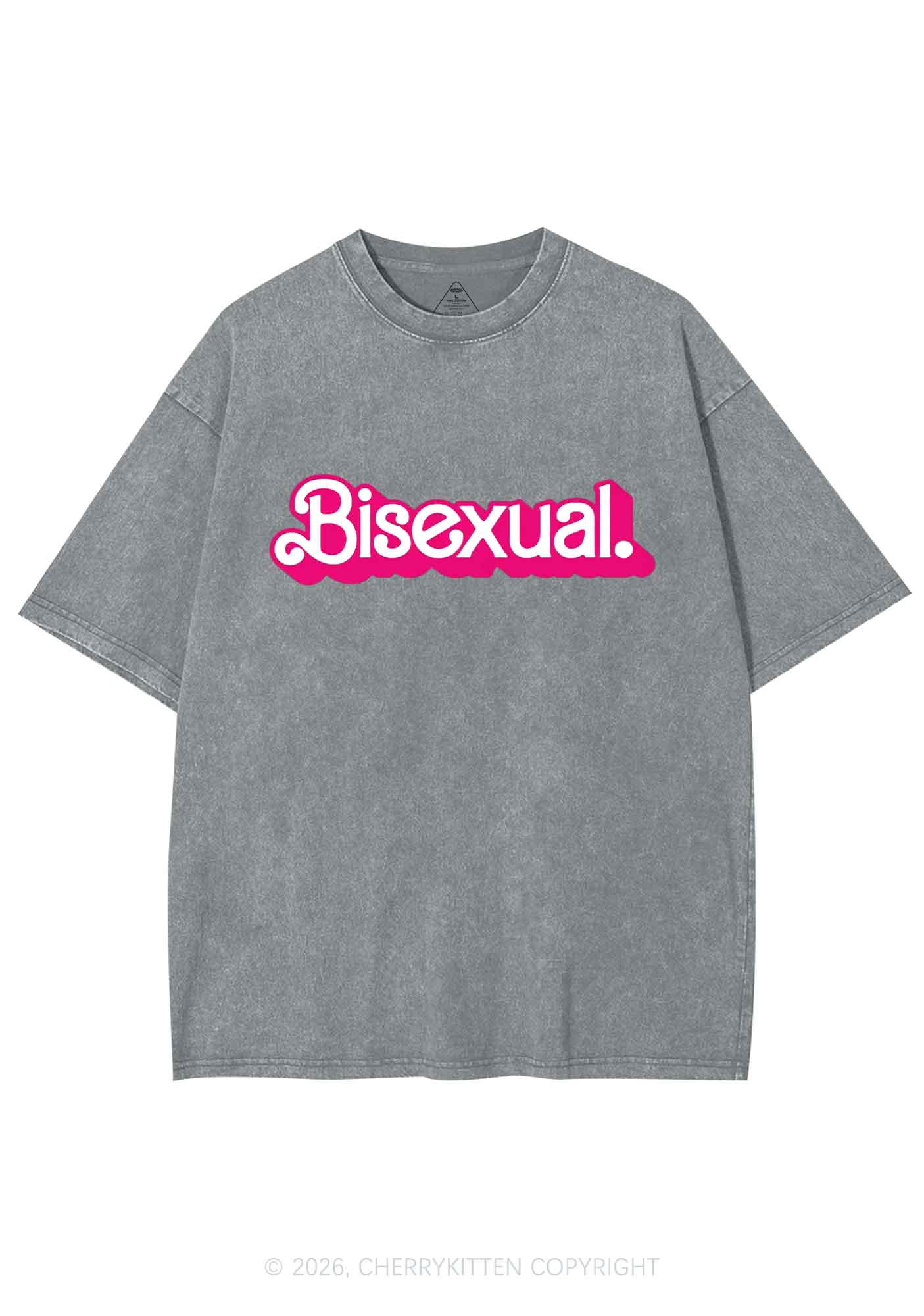 Pink Bisexual Pride Y2K Shirts Washed Tee Cherrykitten