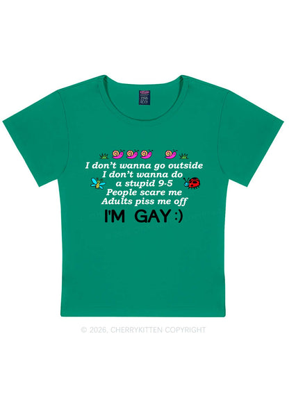 People Scare Me Im Gay Pride Y2K Baby Tee Cherrykitten