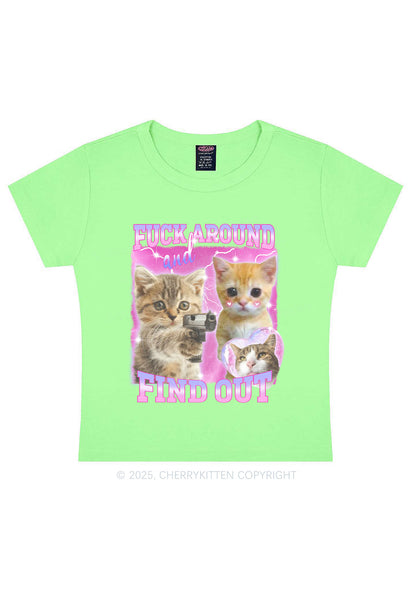 Fxxk Around Cats Y2K Baby Tee Cherrykitten