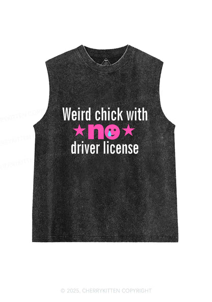 Weird Chick Y2K Washed Muscle Tank Cherrykitten
