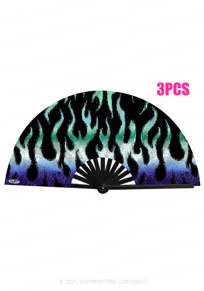 Gay Flame Pride Y2K Rave Hand Fan Cherrykitten