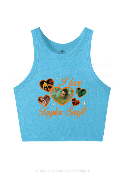 Love Heart TS Y2K Crop Tank Top Cherrykitten