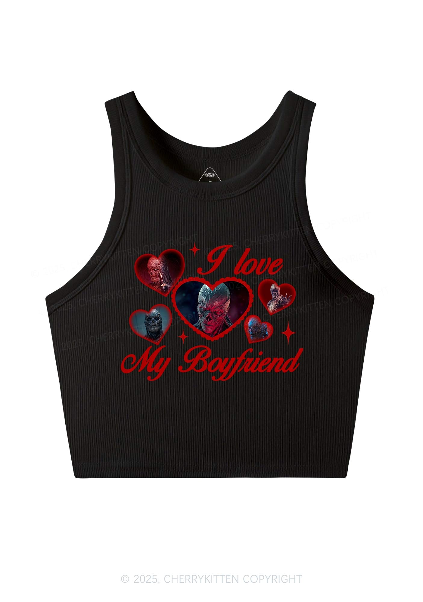 I Love My Boyfriend VN Y2K Crop Tank Top Cherrykitten