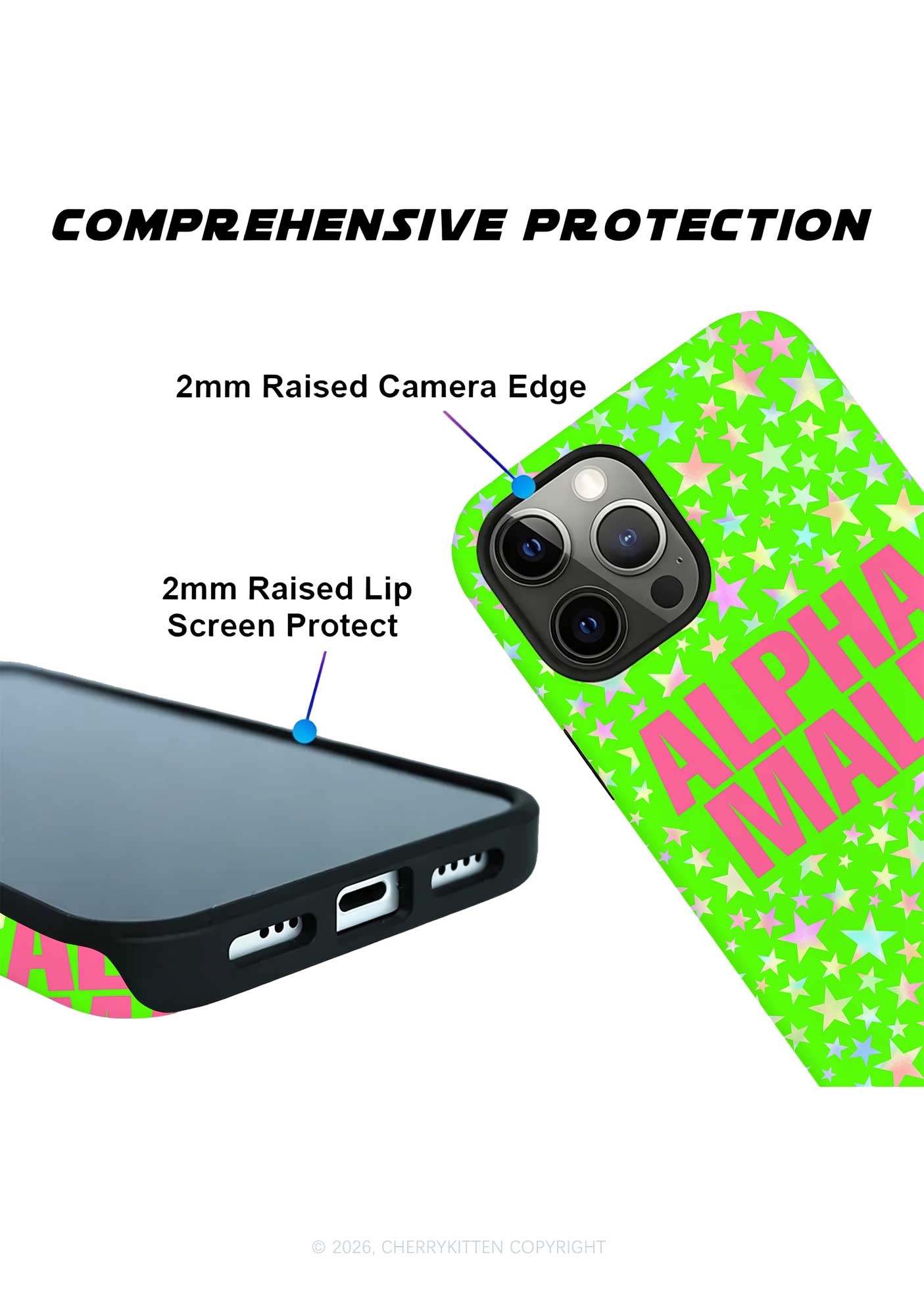 Green Alpha Male Star Y2K Phone Case Cherrykitten