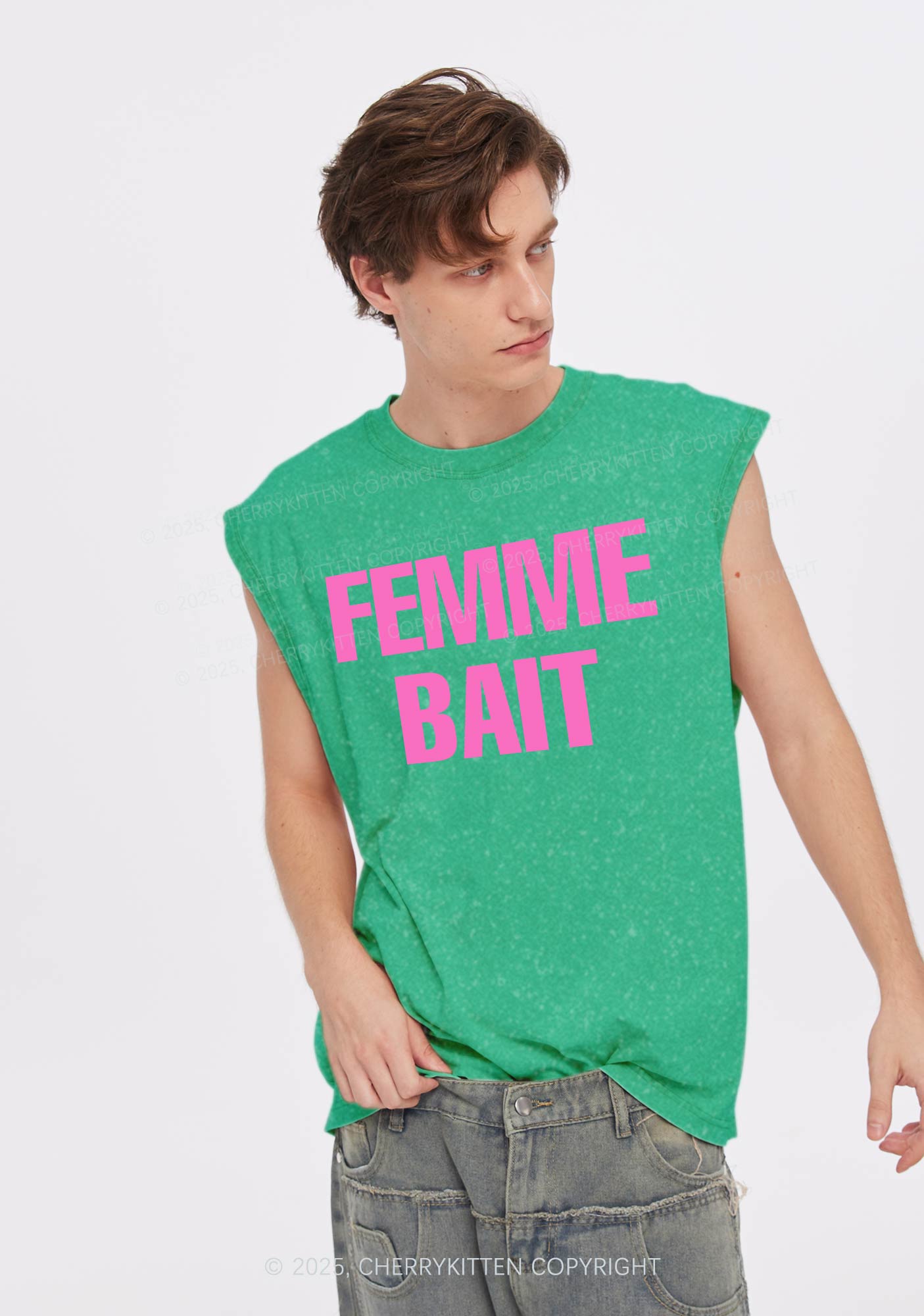 Femme Bait Pride Y2K Washed Muscle Tank Cherrykitten