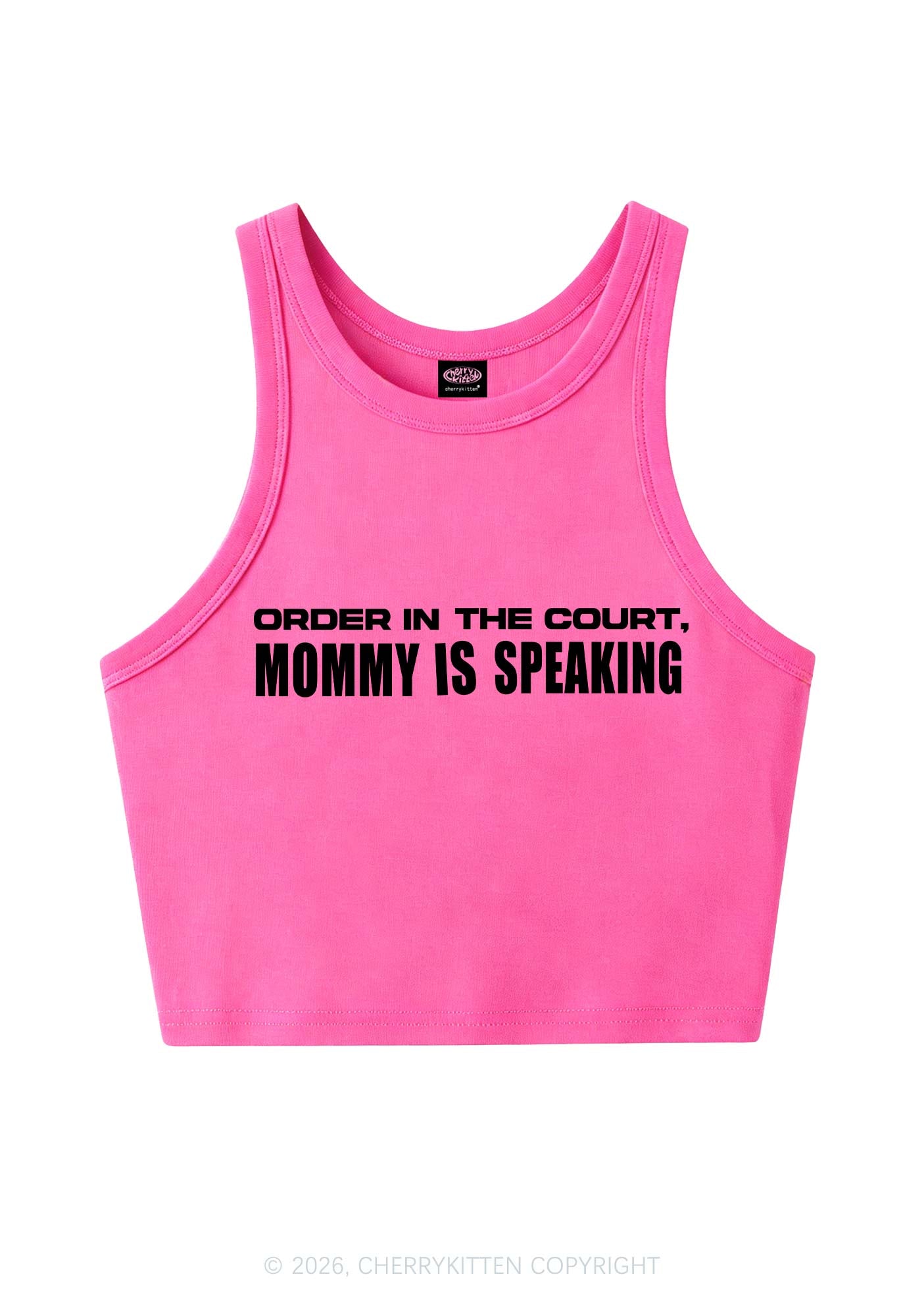 Mommy Is Speaking Y2K Crop Tank Top Cherrykitten