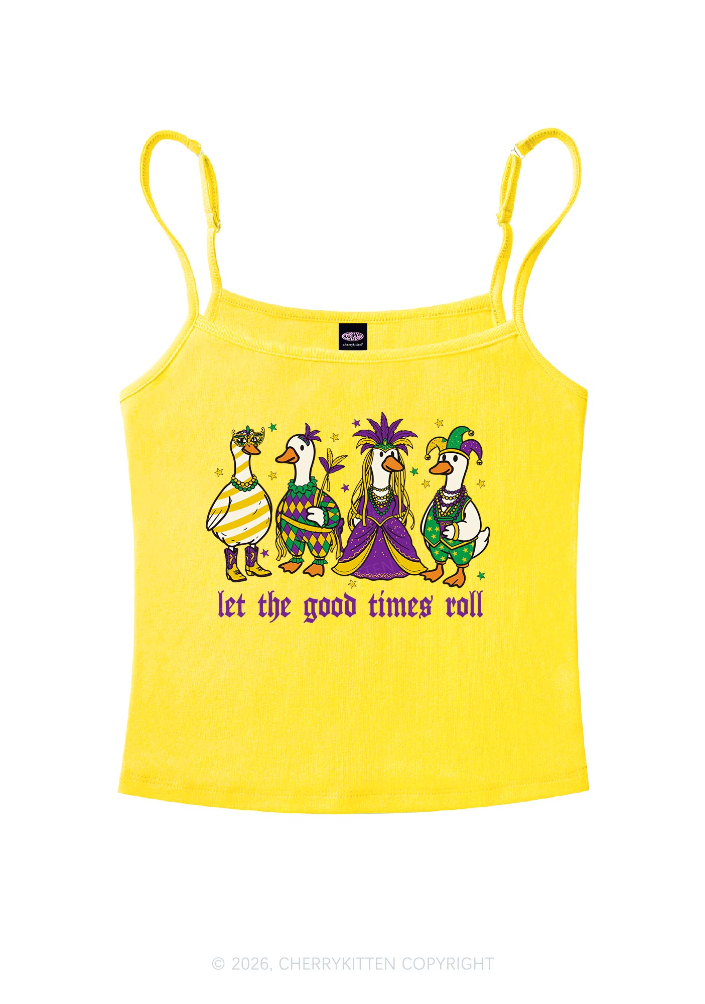 Let The Good Times Roll Y2K Spaghetti Strap Cami Cherrykitten