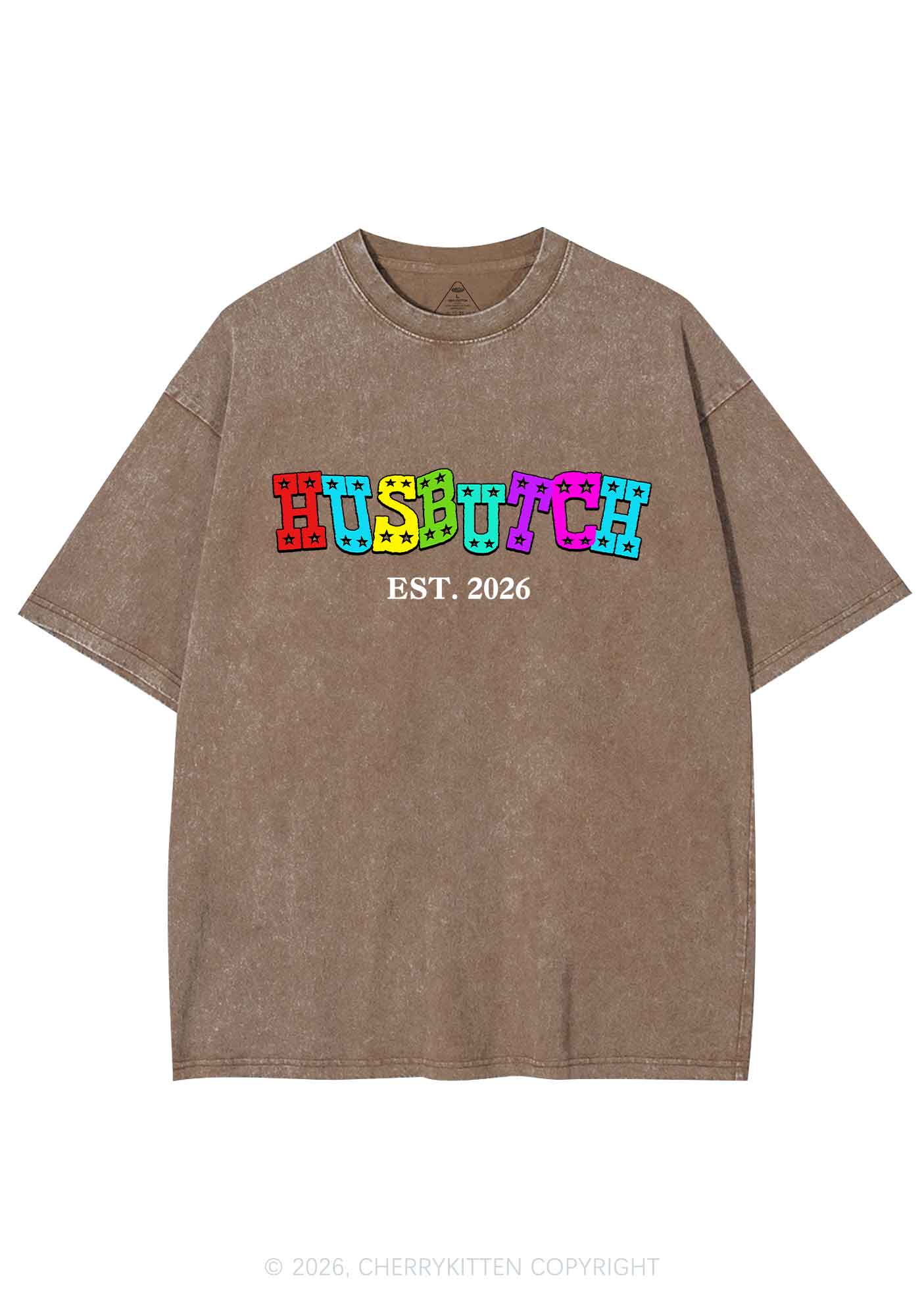 Custom Year Rainbow Husbutch Pride Y2K Shirts Washed Tee Cherrykitten