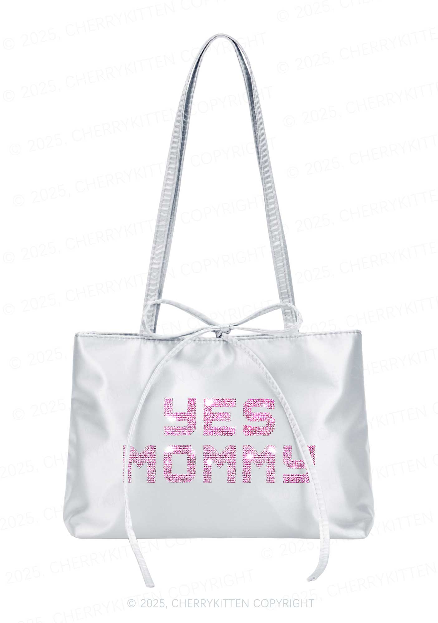 Rhinestone Yes Mommy Y2K Satin Bags Cherrykitten