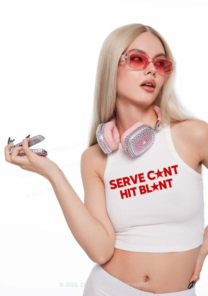Serve Cxxt Hit Blunt Y2K Crop Tank Top Cherrykitten