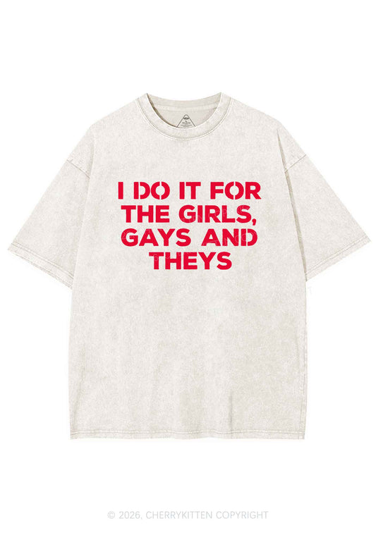 Girls Gays Theys Pride Y2K Shirts Washed Tee Cherrykitten