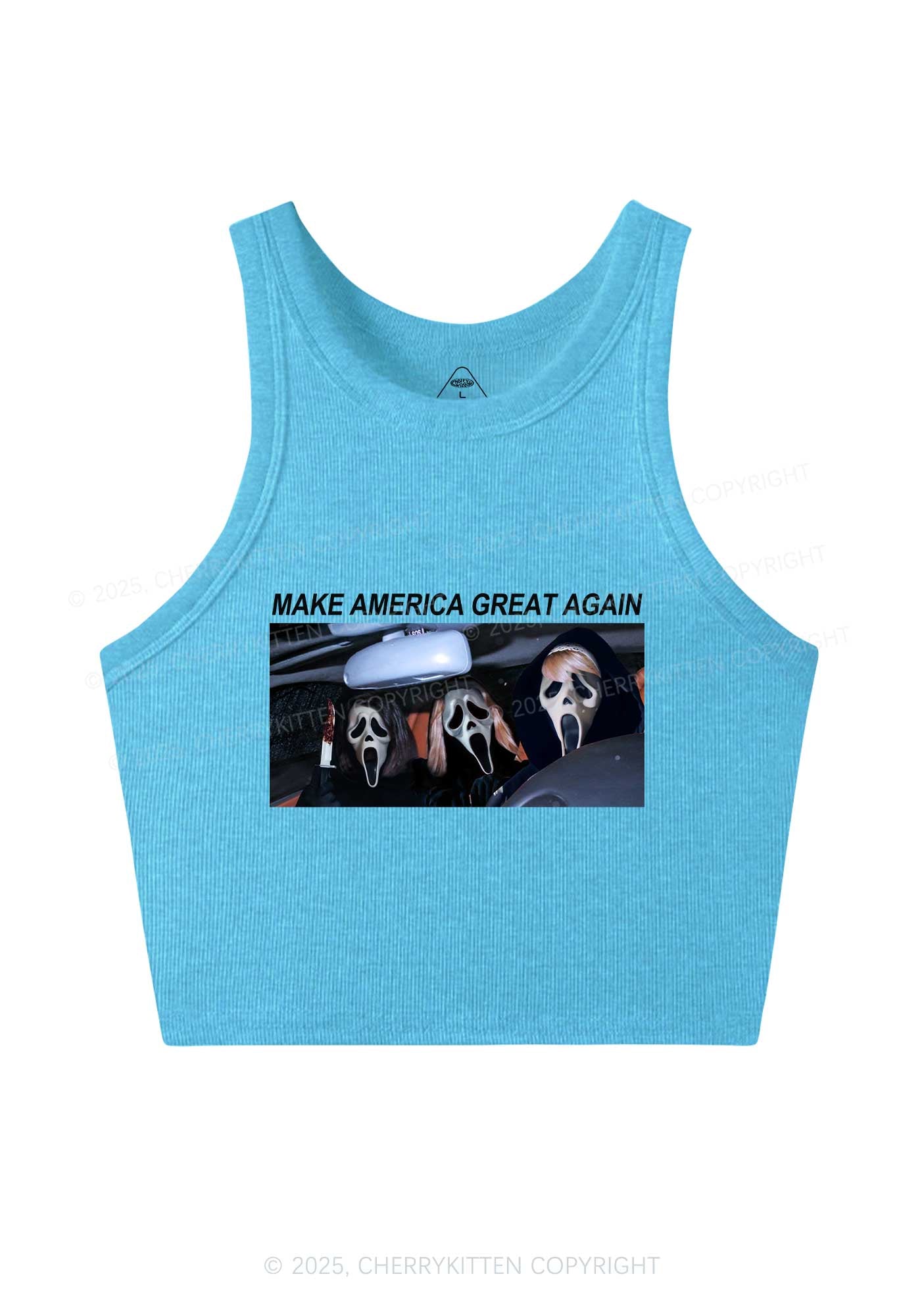 Halloween Ghost Make America Great Again Y2K Crop Tank Top Cherrykitten