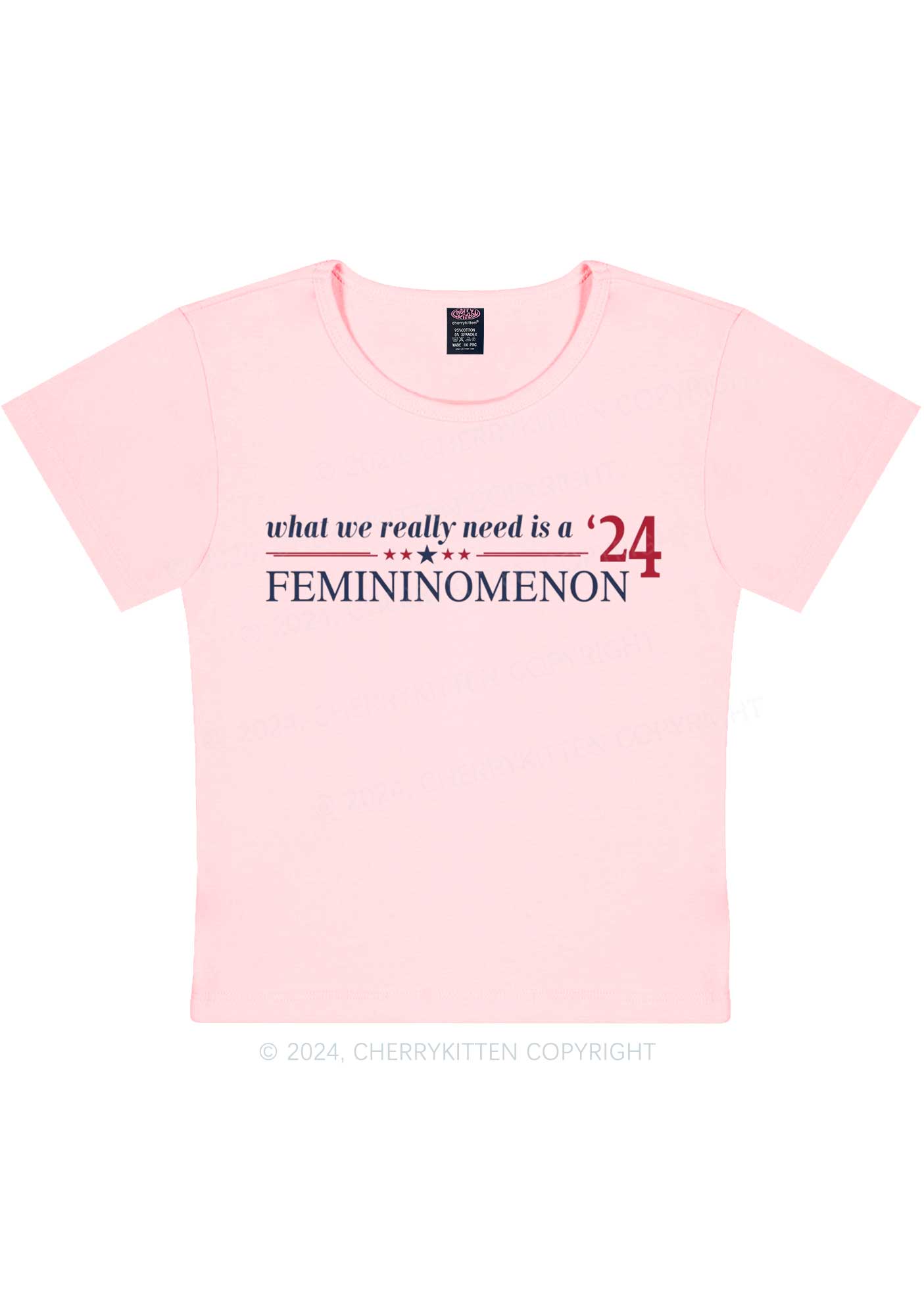 We Need Femininomenon Y2K Baby Tee Cherrykitten