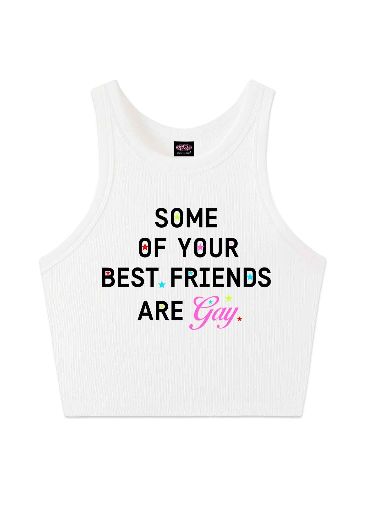 Your Best Friends Are Gay Pride Y2K Crop Tank Top Cherrykitten