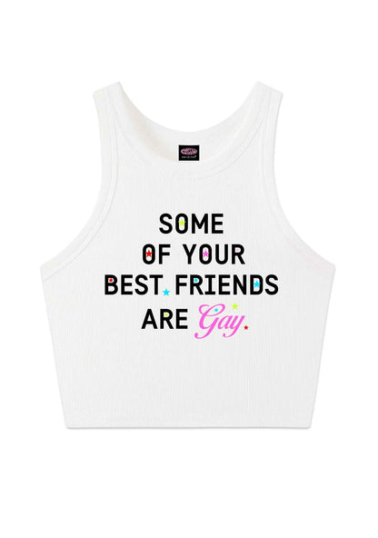 Your Best Friends Are Gay Pride Y2K Crop Tank Top Cherrykitten