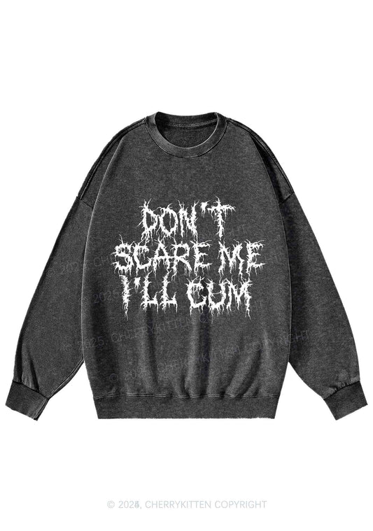 Halloween Dont Scare Me Cum Y2K Washed Sweatshirts Cherrykitten