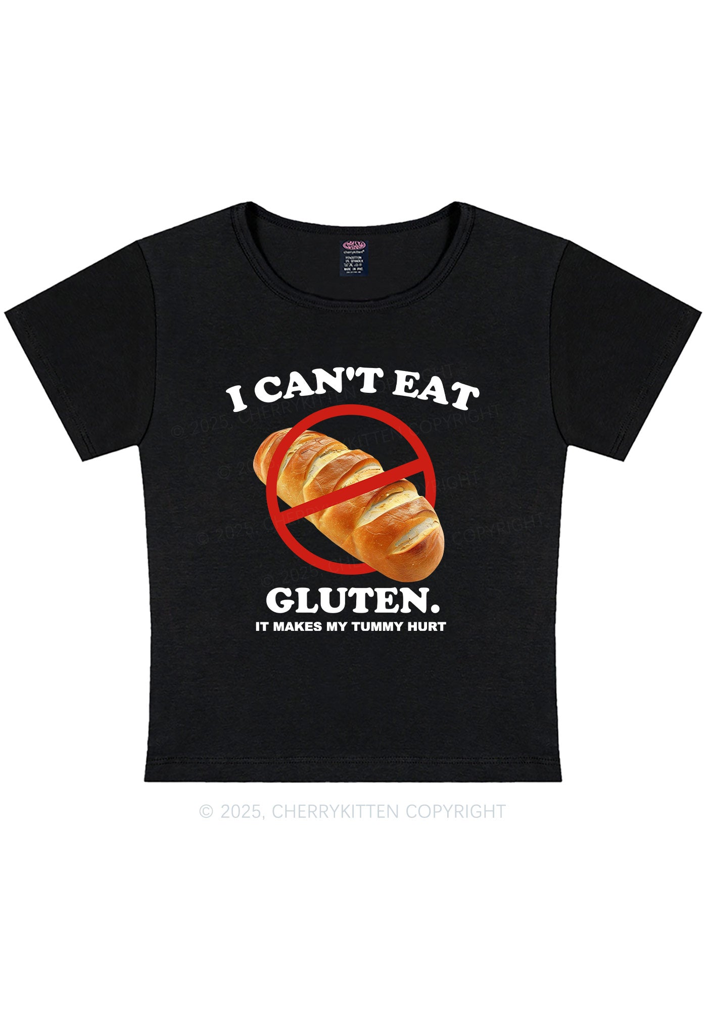 I Cant Eat Gluten Y2K Baby Tee Cherrykitten