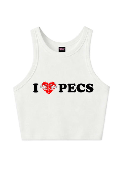 I Love Pecs Y2K Crop Tank Top Cherrykitten